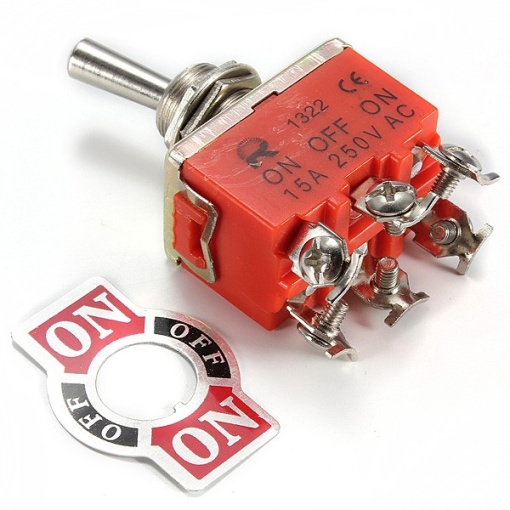 Comutator dublu 15A 250V (6 papuci) - Img 2