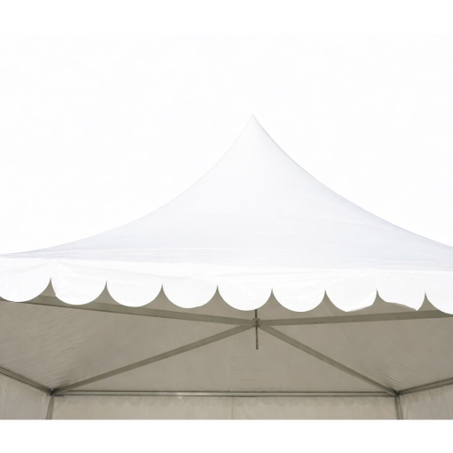 Cort evenimente pavilion tip pagoda 6x6m, alb impermeabil UV, acoperis PVC 950g/m2, cadru aluminiu 64x64x3mm - Img 7