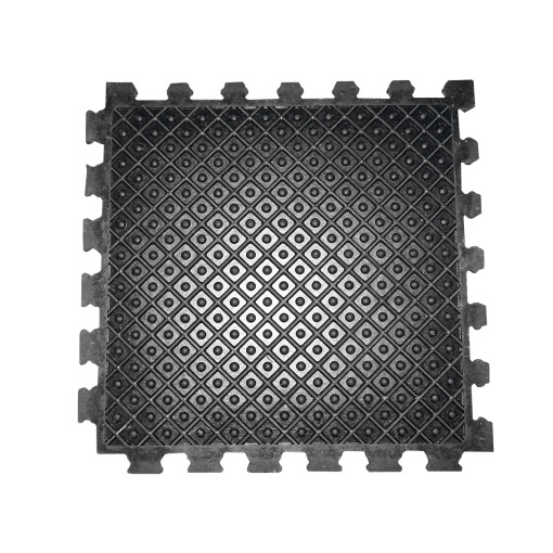 Covor din cauciuc cu striatii interconectabil 100x100x1.8cm pentru asternut odihna bovine - Img 2
