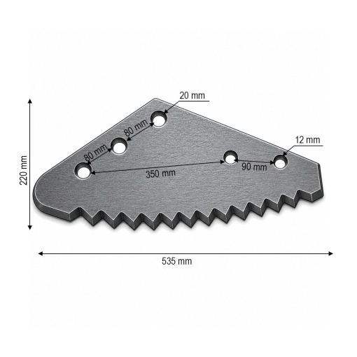 Cutit malaxor furaje Eurocomp, Faresin, AGM, AVM 535x220x6mm cod OEM 527527305 - Img 3