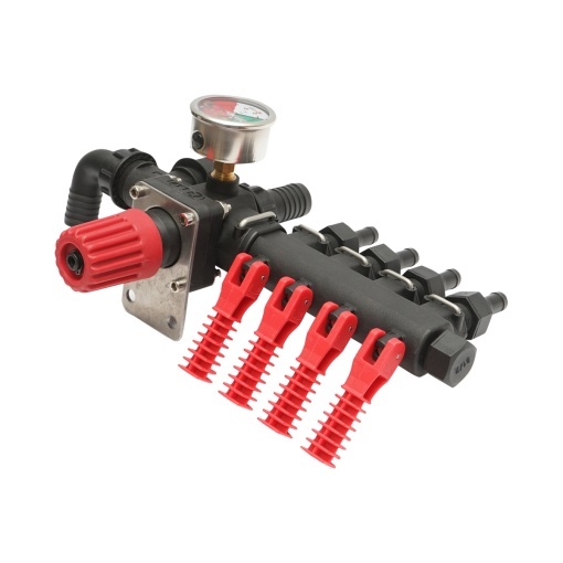 Distribuitor cu 4 cai si manometru cu glicerina pentru erbicidator (compatibil model polonez) - Img 4