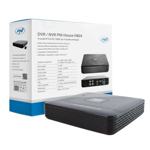 DVR / NVR PNI House H804 - 8 canale IP full HD 1080P sau 4 canale analogice - Img 5