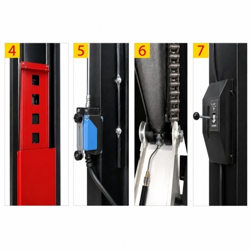 Elevator auto cu 2 coloane 220V, 2.2kW, capacitate ridicare 5000kg, deblocare mecanica, inaltime ridicare 1800mm - Img 5