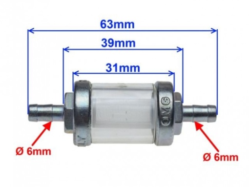 Filtru benzina scuter (model 5) 6mm - Img 2