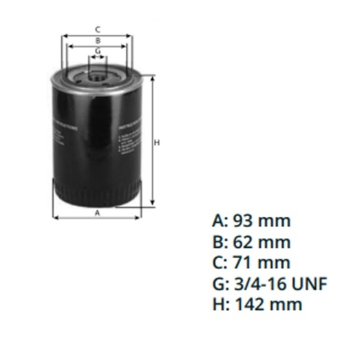 Filtru ulei Tractor Forestier cu motor Perkins, Massey Ferguson, Case, New Holland P554403 W940/24 - Img 4