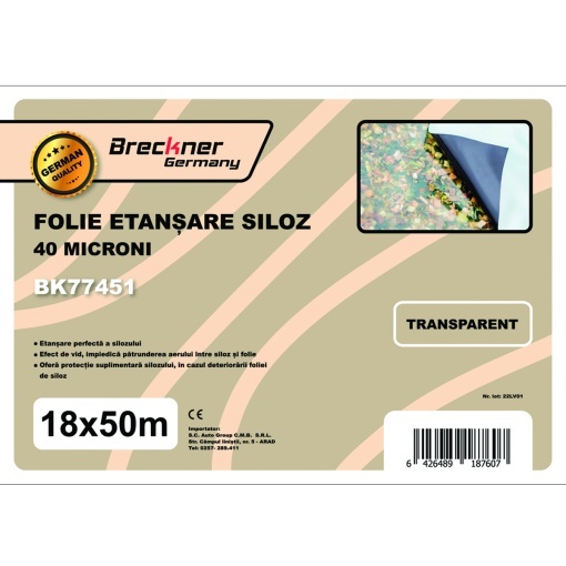 Folie etansare siloz 18x50m 40 microni transparenta Breckner Germany - Img 5