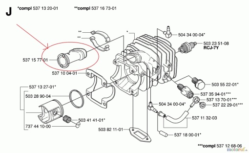 Galerie admisie drujba Husqvarna 334T, 338XPT, 339XP, CS2135T, CS2139T - Img 2