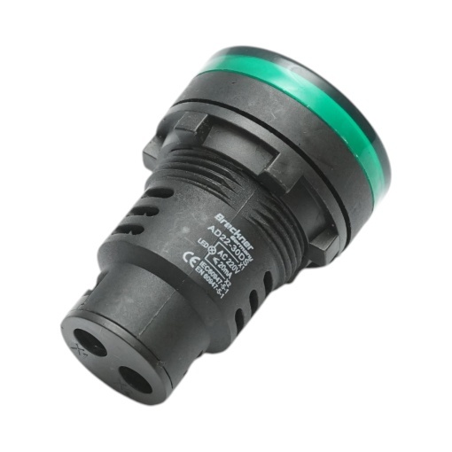 Indicator semnalizare LED verde 220V AC 30mm Breckner Germany - Img 3