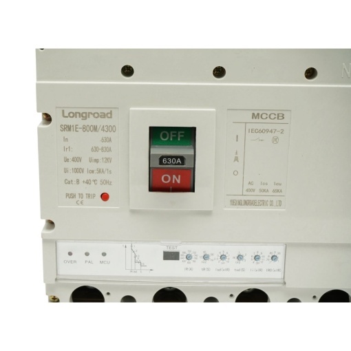 Intrerupator automat de putere MCCB 4P 400V AC, 630A, 65kA, reglabil 630-830A SRM1E-800M/4300 Longroad - Img 7