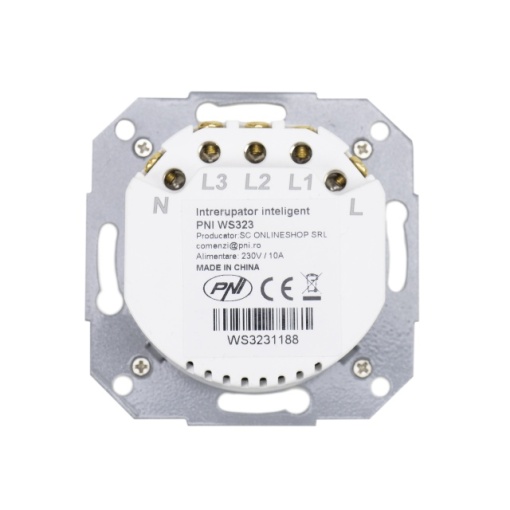Intrerupator inteligent triplu PNI SmartHome WS323 pentru control lumini prin internet compatibil cu APP TuyaSmart - Img 4