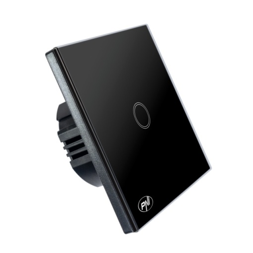 Intrerupator simplu cu touch PNI SH121, din sticla, negru, cu LED indicator, 10A 200W - Img 3