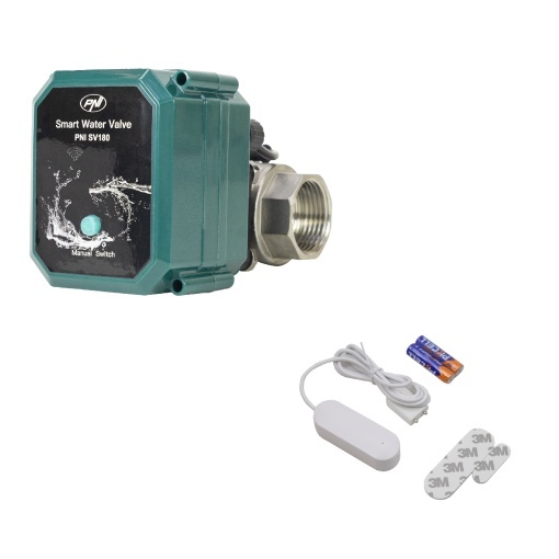 Kit anti-inundatie Valva inteligenta pentru apa PNI SV180 conectivitate Wi-Fi + Detector inundatie inteligent PNI Safe House HS530 - Img 7