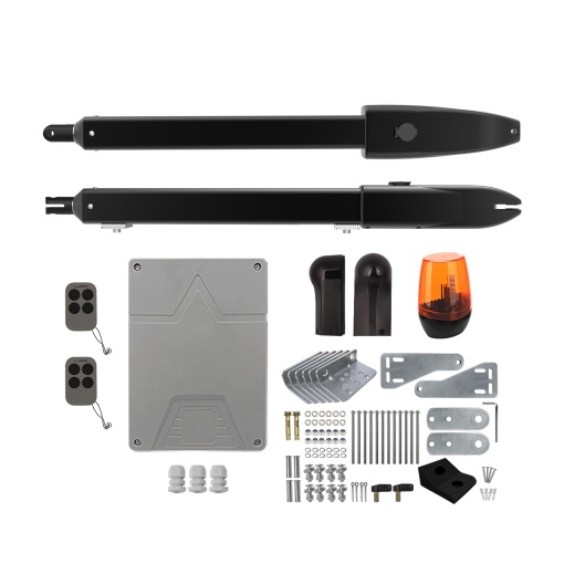 Kit automatizare porti batante PNI MAB600 cu 2 motoare, lampa, fotocelule, telecomenzi si panou de control, lungime poarta 2 x 3m max, greutate porti max. 600 Kg, cu limitator de cursa - Img 2