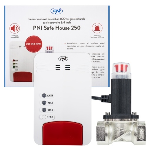 Kit PNI Safe House Dual Gas 250 cu senzori pentru 2 tipuri de gaz monoxid de carbon (CO) si gaze naturale si electrovalva 3/4 inch - Img 5