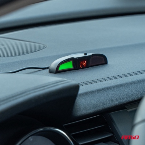 Kit senzori parcare argintii, fi22, cu display LED-COB - Img 2