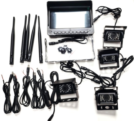 Kit supraveghere video wireless PNI TRK504 pentru camion DVR cu monitor LCD si 4 camere