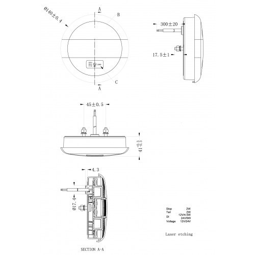 LAMPA LED 3 FUNCTII DREAPTA - SEMNALIZARE DINAMICA - Img 2