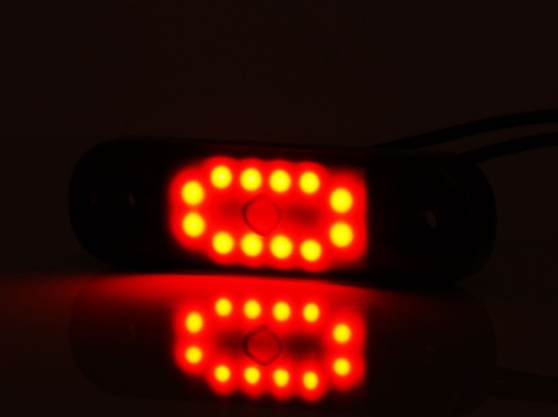 Lampa marcaj BLACK cu lumina rosie 12 LEDURI 12/24V - Img 5