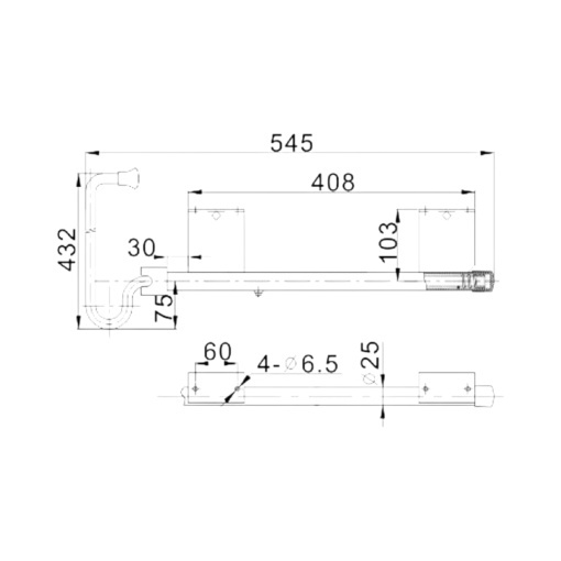 Opritor usa remorca camion cu suport tip francez din otel zincat 545mm - Img 5