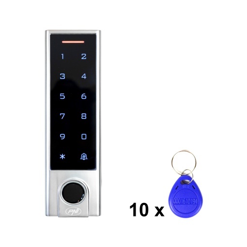 Pachet Tastatura control acces PNI DK350 cu Wi-Fi aplicatie Tuya si 10bc Tag TEM01 125 KHz 64 bit - Img 7