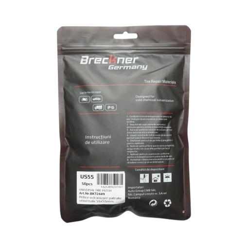 Petice vulcanizare patrate 50x50mm pentru camere de aer Breckner Germany - Img 3