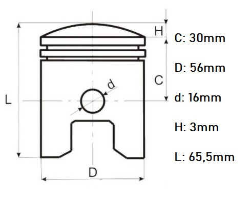 Piston scuter Yamaha TZR DT125 (56.5mm) - Img 2