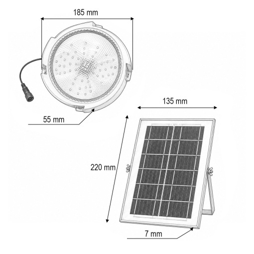 Plafoniera solara LED 50W, 6500K cu panou solar 3W, baterie LiFePO4 1800mAh, senzor miscare si telecomanda IP65 Breckner Germany - Img 4