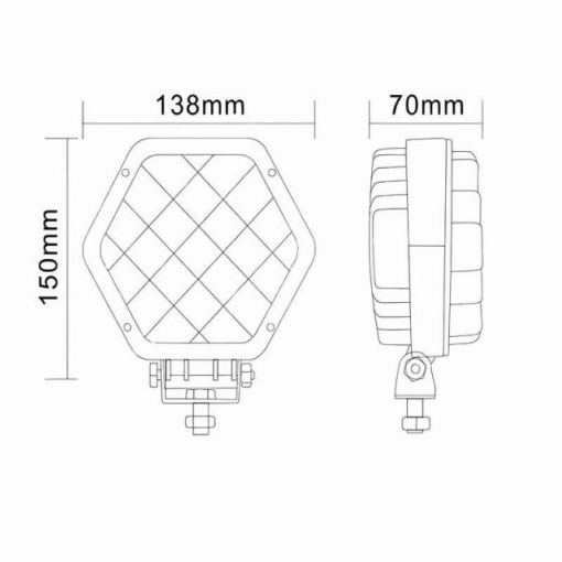 Proiector LED cu grilaj metalic 16 leduri 13-30V 48W - Img 2