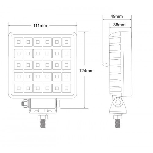 Proiector LED patrat 30W cu intrerupator - Img 5
