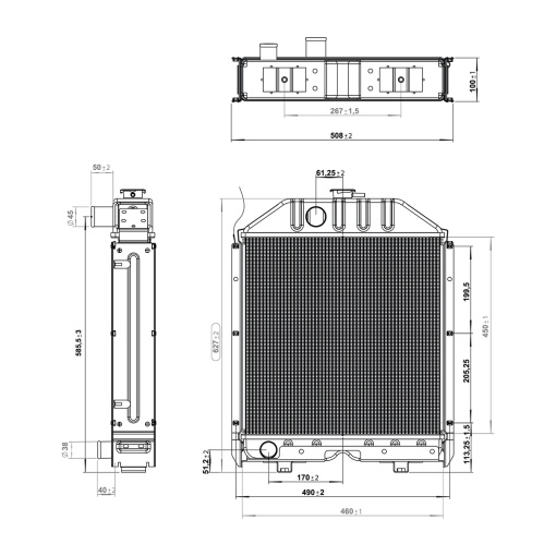 Radiator racire apa pentru Fiat 55-90 cod OEM 4997175, 5132826, 5139028, 5153483, 5159617, 150-39 Breckner Germany - Img 2