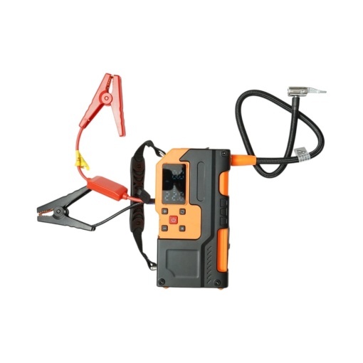 Robot pornire auto cu compresor aer portabil digital 150PSI, 12V, 120W, baterie Li-ion 8000mAh, Power Bank, lanterna LED, port USB/USB-C Breckner Germany - Img 2