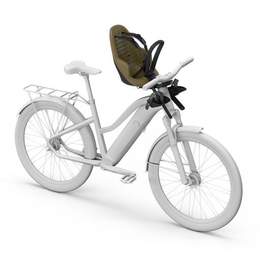 Scaun pentru copii, cu montare pe bicicleta in fata - Thule Yepp 2 Mini Front mounted, Nutria Green - Img 4