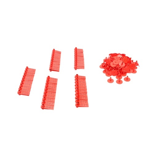 Set 100 crotalii numerotate 001 -100 rosii pentru capre, oi Breckner Germany - Img 3