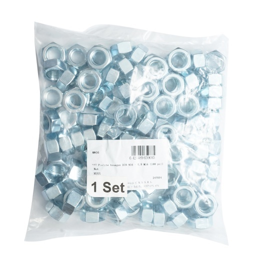 Set 100 piulite hexagonale M16 DIN 934-8.8 - Img 2