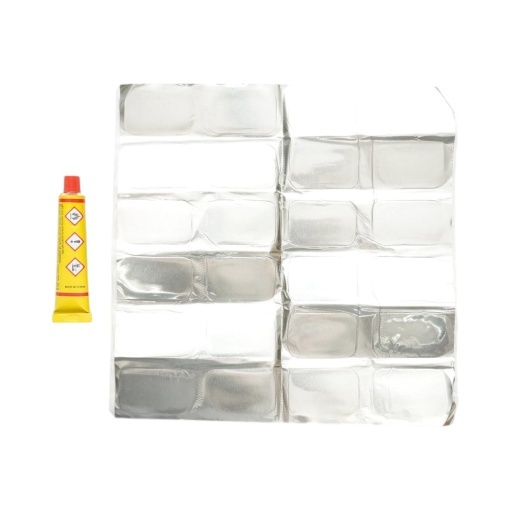 Set 24 petice dreptunghiulare vulcanizare anvelope si camere de aer 32x50mm + 1 tub adeziv 20ml - Img 5