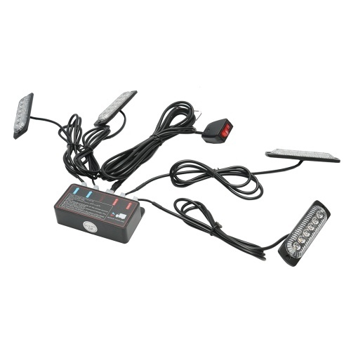 Set 4 lampi LED stroboscopice 24W, 12-24V galben, unitate control cu 4 module 110x28x12mm - Img 3