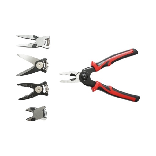 Set cleste patent multifunctional 5 in 1 cu foarfeca, taiere, sertizare, sfic, dezizolare cabluri - Img 2