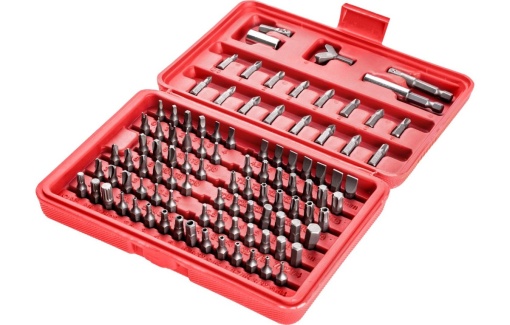 Set de biți de șurubelniță Drel cu suport magnetic CrV, 100 buc. - Img 2