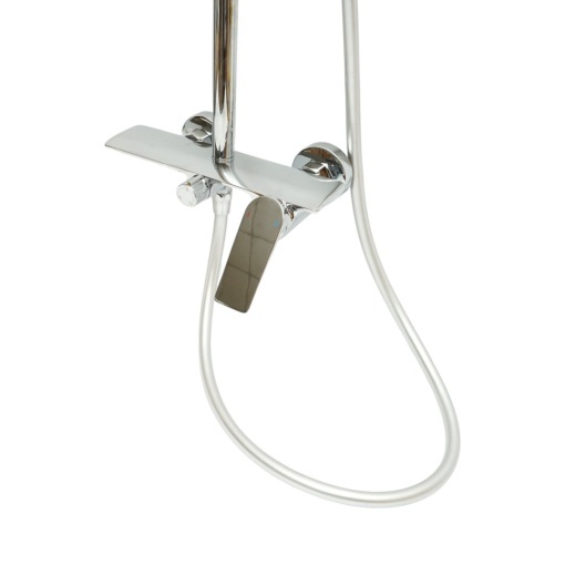 Set dus Premium multifunctional de perete din cupru, 3 functii curgere apa, dus dreptunghiular tip ploaie, para de dus, crom lucios - Img 5
