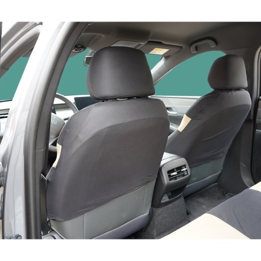 Set huse scaune auto universale crem-negru, material textil 8 piese - Img 6
