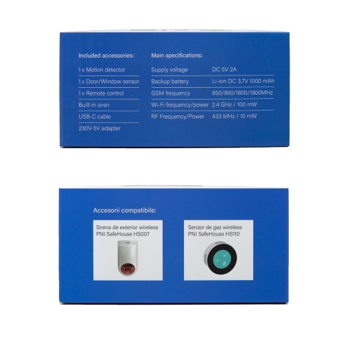 Sistem de alarma wireless PNI SafeHouse HS670 WiFi GSM 4G, ecran color tactil, 99 zone wireless, suporta 5 numere de telefon, apel si SMS de alarma, compatibil cu aplicatia Tuya Smart - Img 14