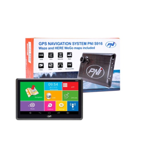 Sistem de navigatie GPS + DVR PNI S916 ecran 7 inch cu Android 6.0, memorie 16 GB, 1GB DDR3 RAM, harti Here Maps si Waze cu radarele din Romania - Img 6