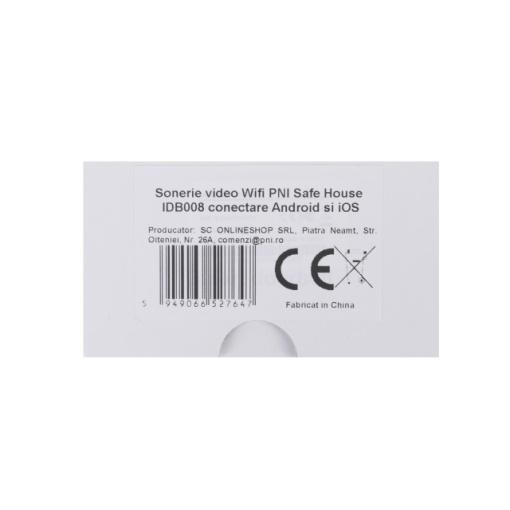 Sonerie video Wifi PNI Safe House IDB008 control din aplicatie Android si iOS, vizibilitate nocturna, selectie melodii, control volum