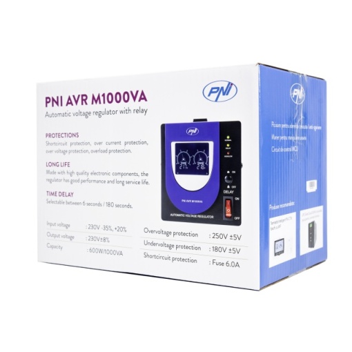Stabilizator de tensiune cu releu PNI AVR M1000VA, 2.7A, 600W, 1000VA - Img 8