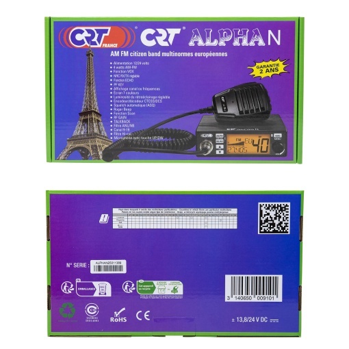 Statie radio CB CRT Alpha N ASQ, 4W, NRC, Echo, RF Gain, Roger Beep, display color, 12V-24V - Img 9