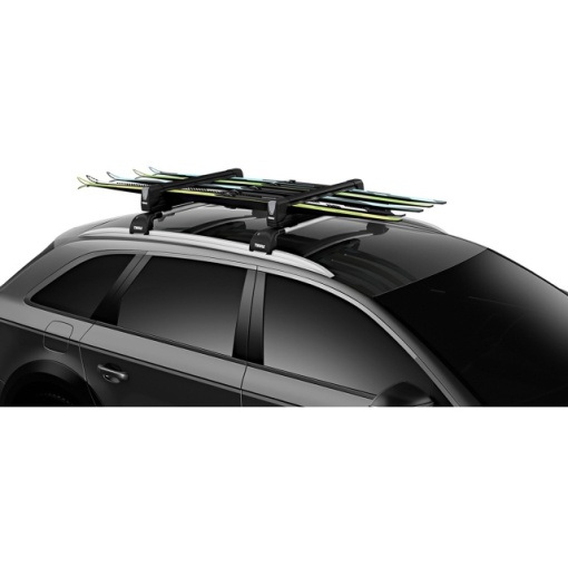 Suport 5 perechi schiuri Thule SnowPack Extender 7325 Negru cu prindere pe bare transversale aluminiu cu profil T - Img 5