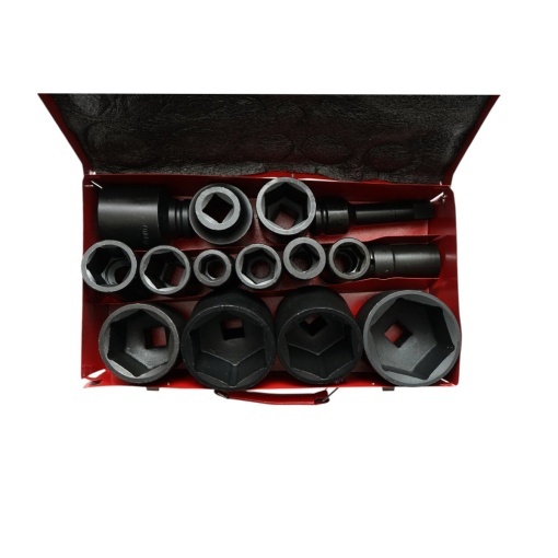 Trusa chei tubulare de impact lungi 17-65mm, prelungitor 125mm, patrat 3/4 inch Cr-Mo 15 piese Breckner Germany - Img 3