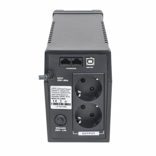 UPS SilverCloud SafePC 650AVR putere 360W ecran LCD software monitorizare PC - Img 4