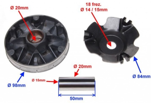 Variator scuter Piaggio 50 - 80cc - Img 2