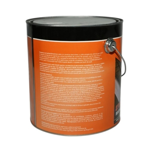 Vopsea email anticoroziva 3 in 1 alb boreal nova pe baza de solvent 3.5L, direct pe rugina, interior si exterior Breckner Germany - Img 2